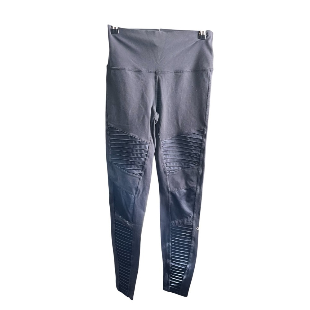 ALO Yoga Women's Gray Moto Leggings Medium